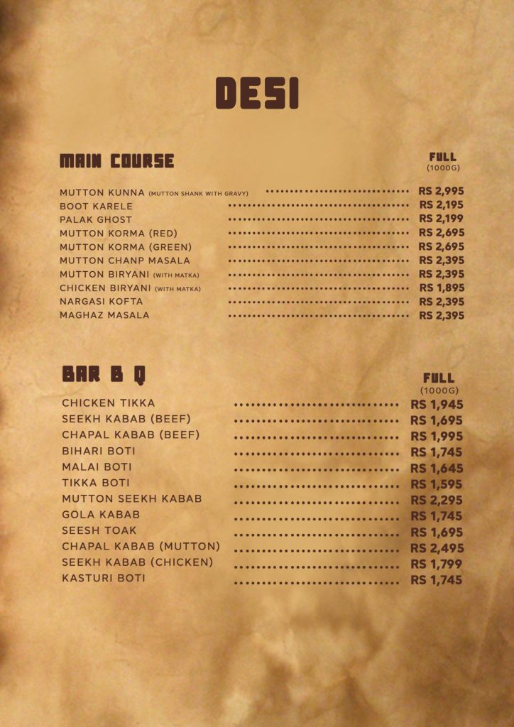 The lost Tribe Menu with prices 2024-25 - The Aqua Zone